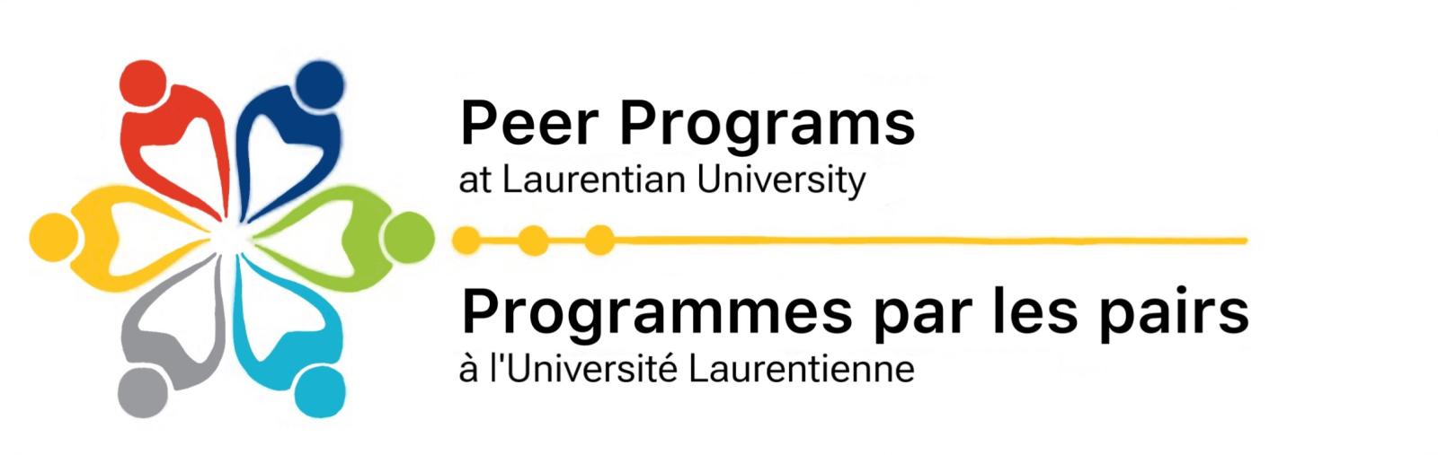 Logo de programme par les pairs, avec un design de six bonhomme qui forme un cirle