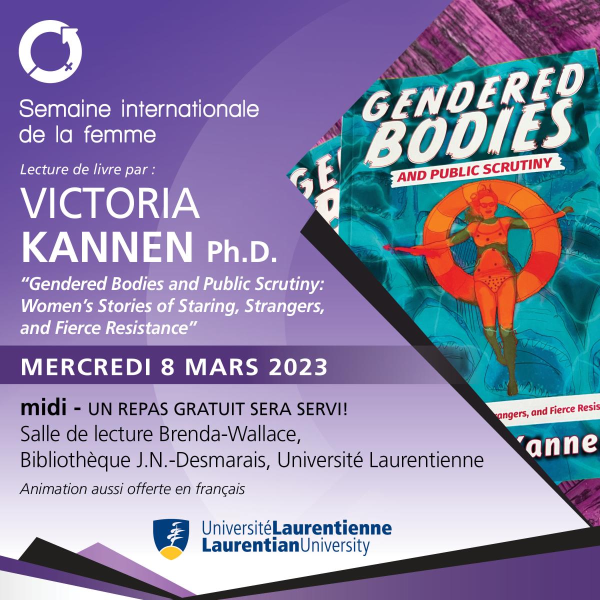 L'affiche pour la lecture de livre de Victoria Kannen, PhD.