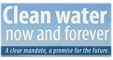De l'eau propre maintenant et pour toujours, un mandat clair, une promesse pour le futur logo