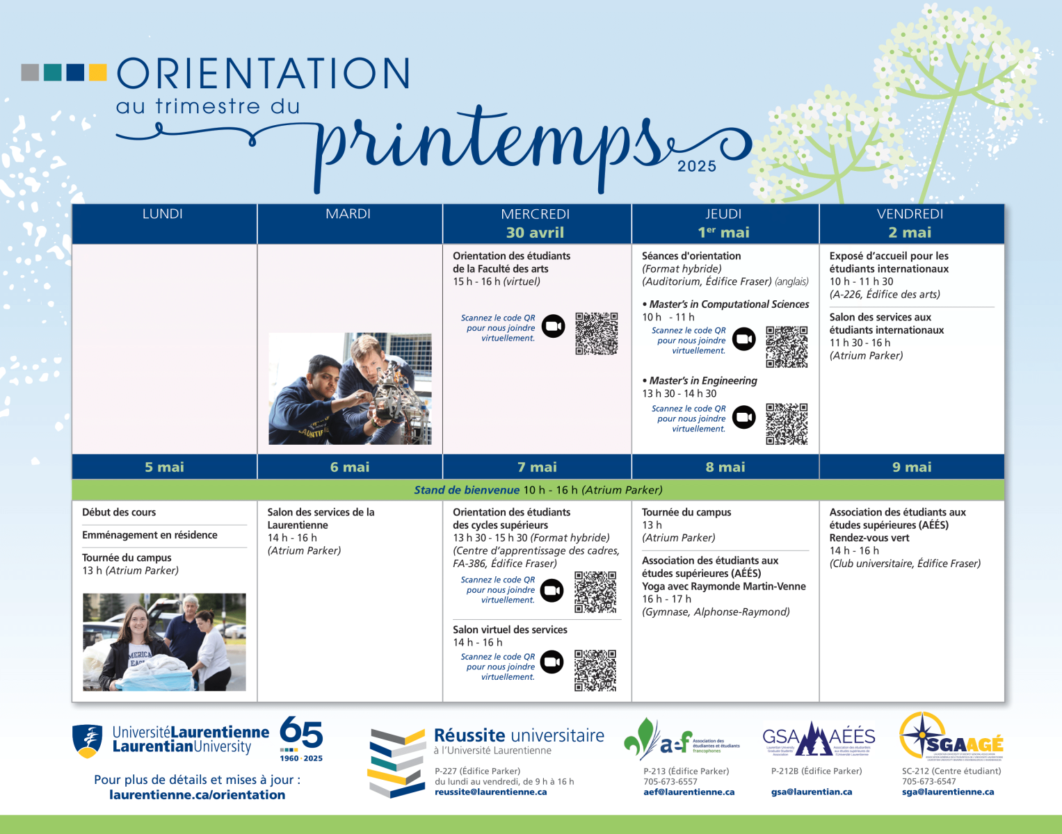 calendrier d'événements