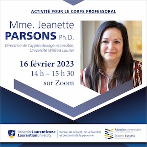 L'affiche pour le conférence « Accessibility Services in a Post-Secondary Setting »