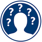 Silhouette of a person with questions marks 