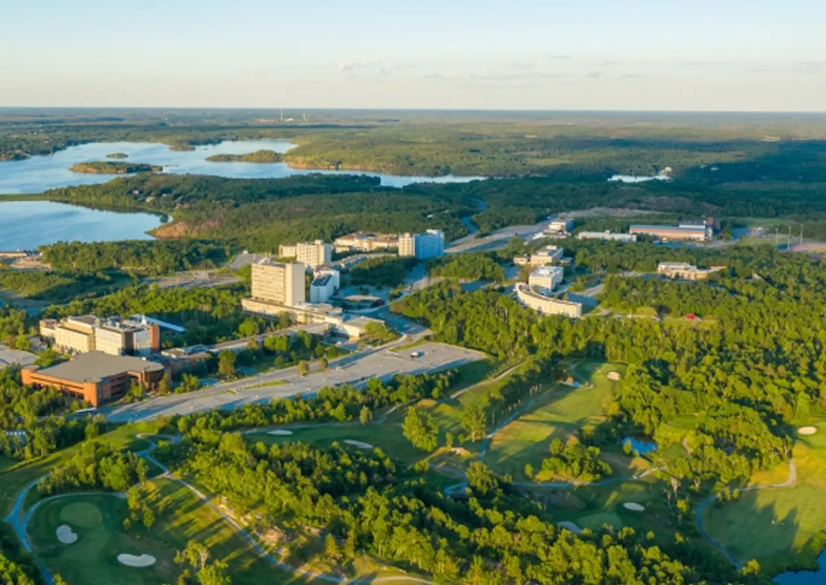 Aerial of the Laurentian University campus.