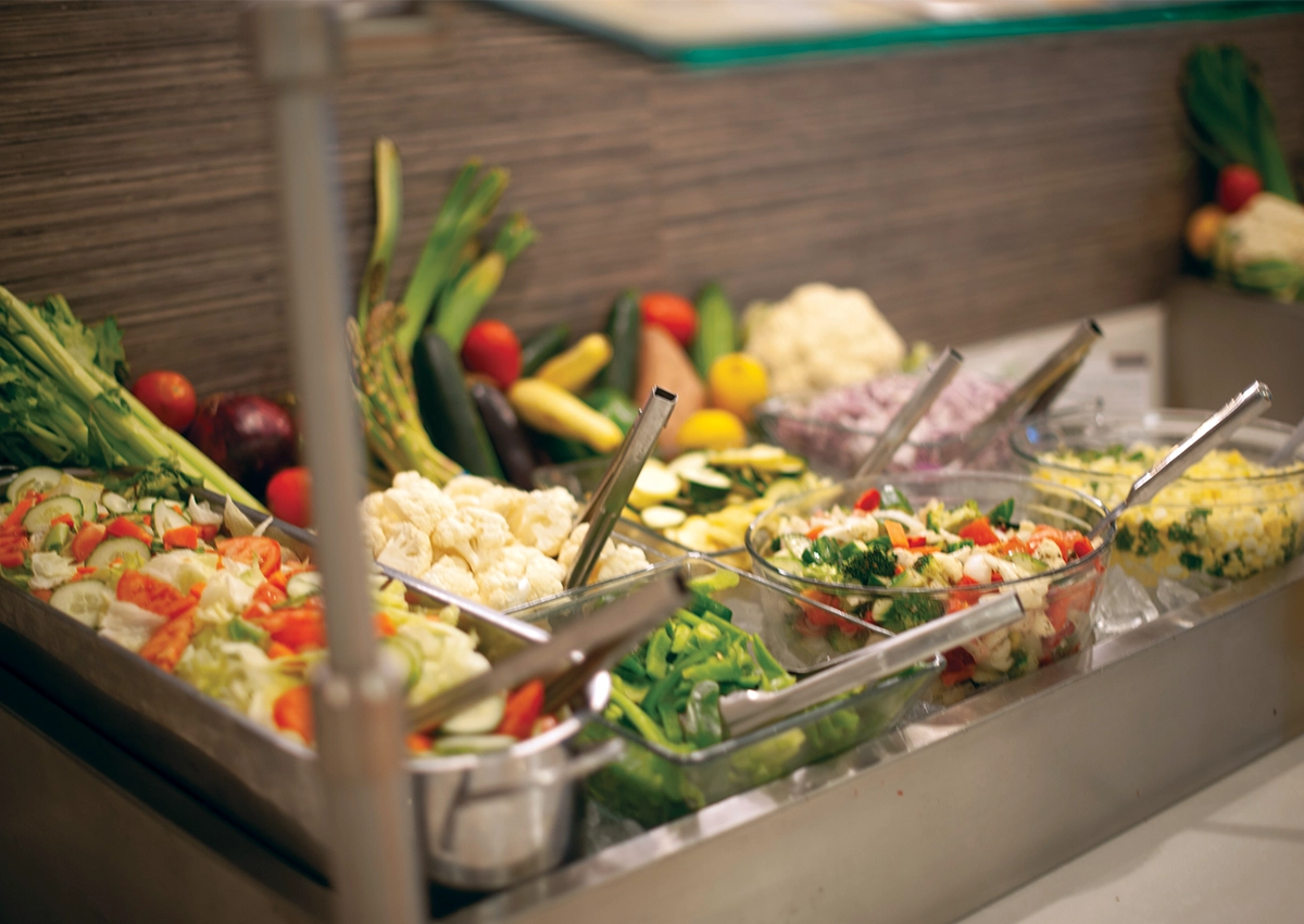 The salad bar in the Great Hall at Laurentian University.