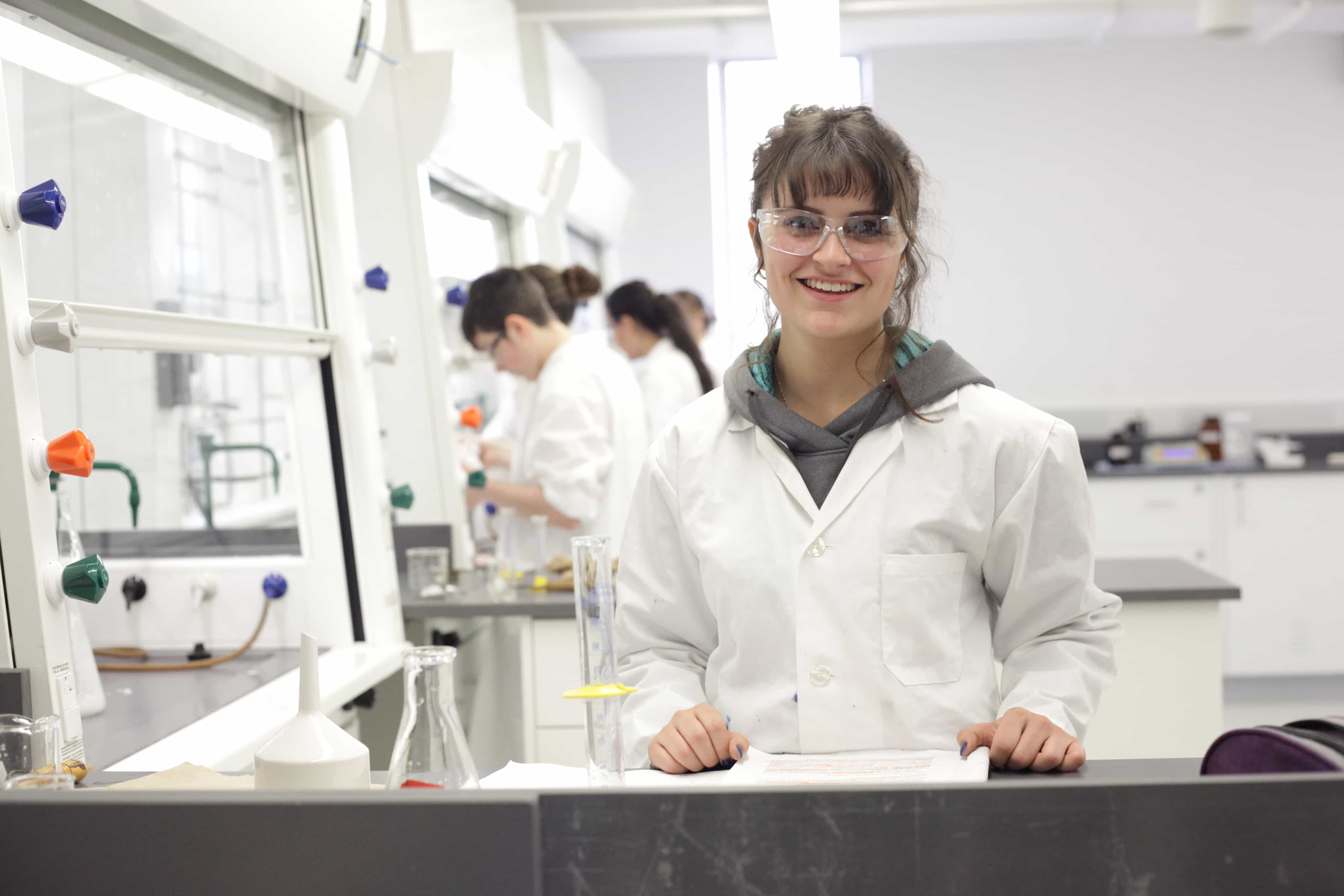 Student in lab coat