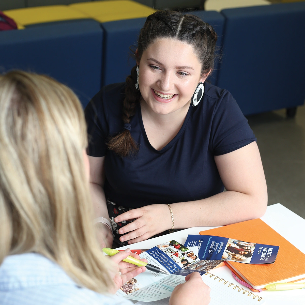 An Indigenous Laurentian University student accessing counselling services.