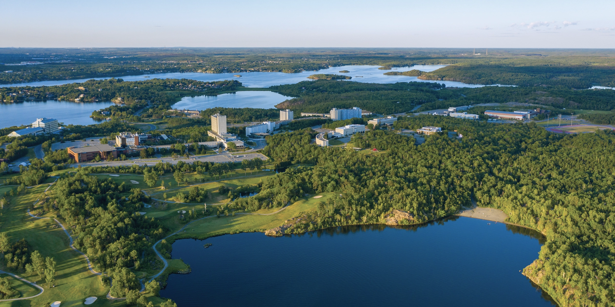 An aerial view of the Laurentian University campus.
