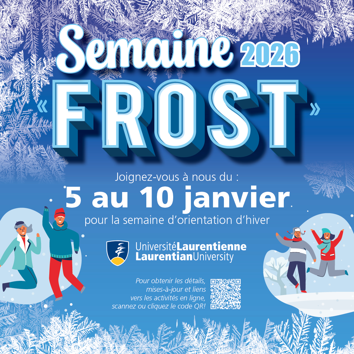 Bannière titré semain Frost 2026 avec les détails de l'événement.