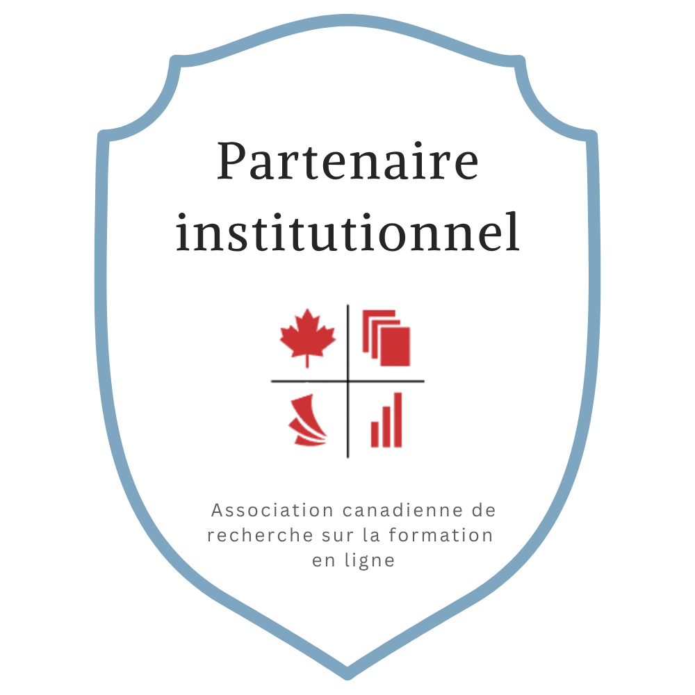 Logo du partenariat institutionnel avec l'Association canadienne de recherche sur la formation en ligne.