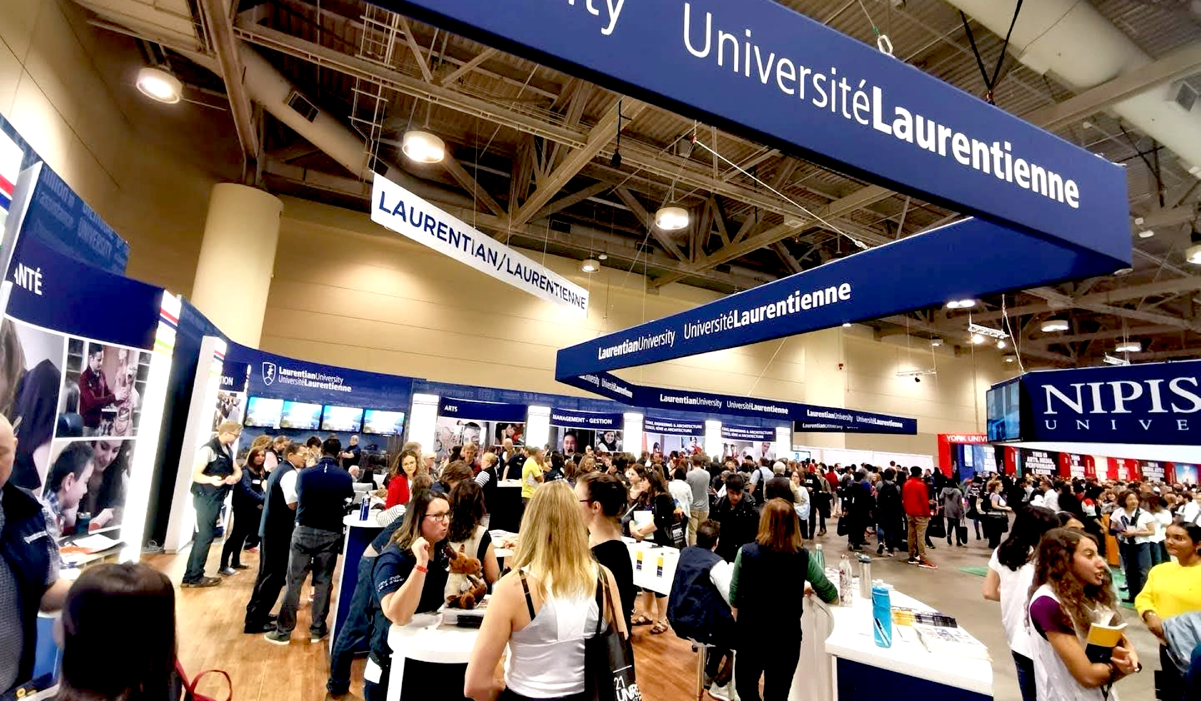 The Laurentian University booth at the Ontario University Fair in Toronto.