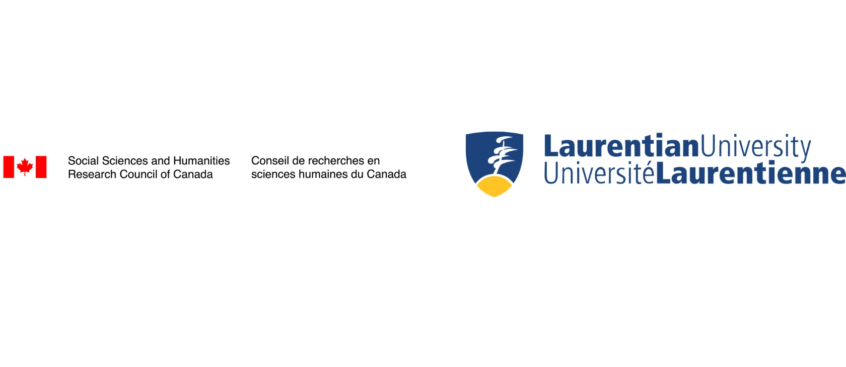 Joint logo graphic of the Social Sciences and Humanities Research Council (SSHRC) and Laurentian University, highlighting a July 2026 announcement of $1.11M in national funding for five interdisciplinary research initiatives.