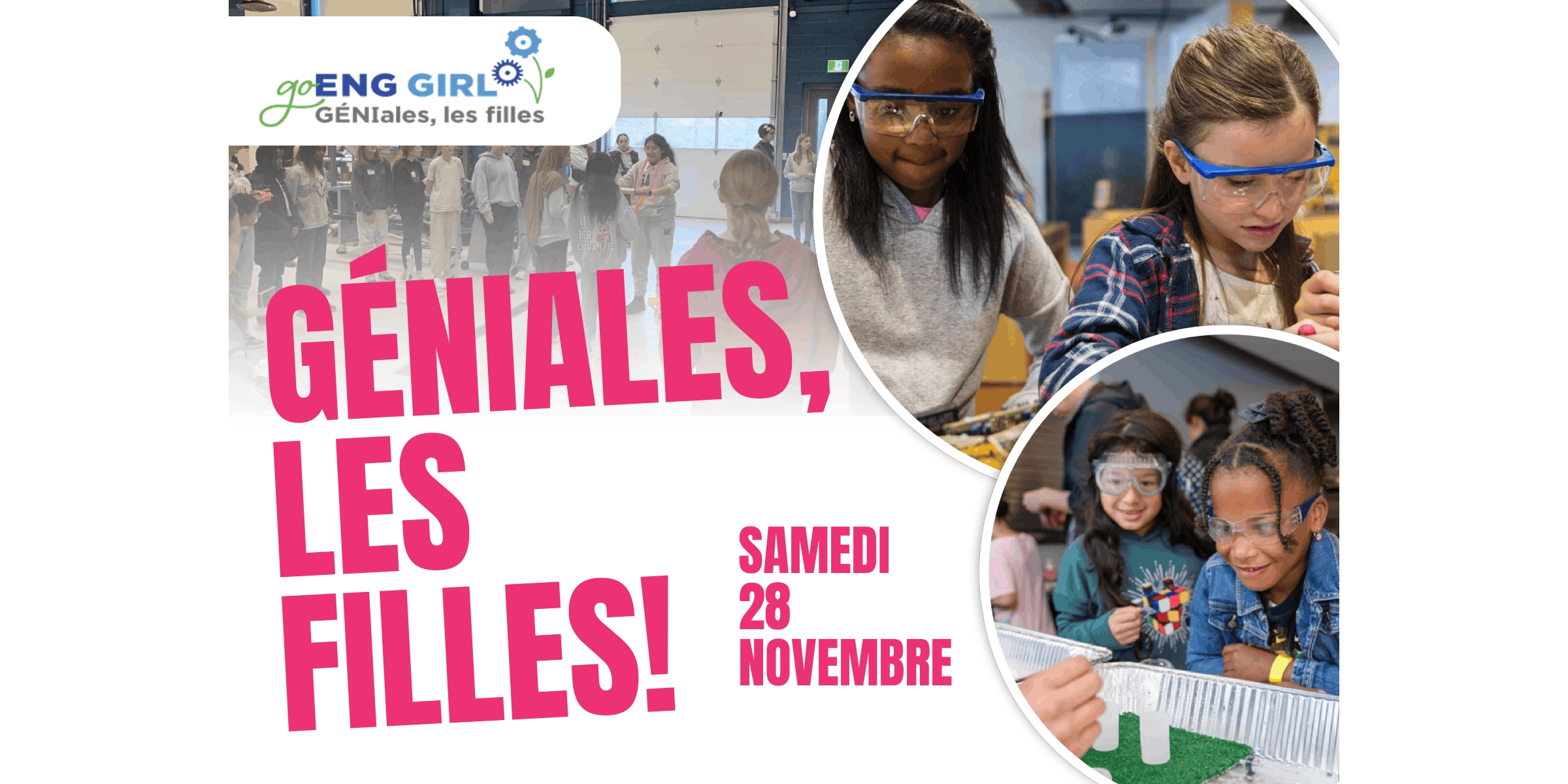Un montage de photos montrant de jeunes élèves participant à des activités de découverte de l'ingénierie.
