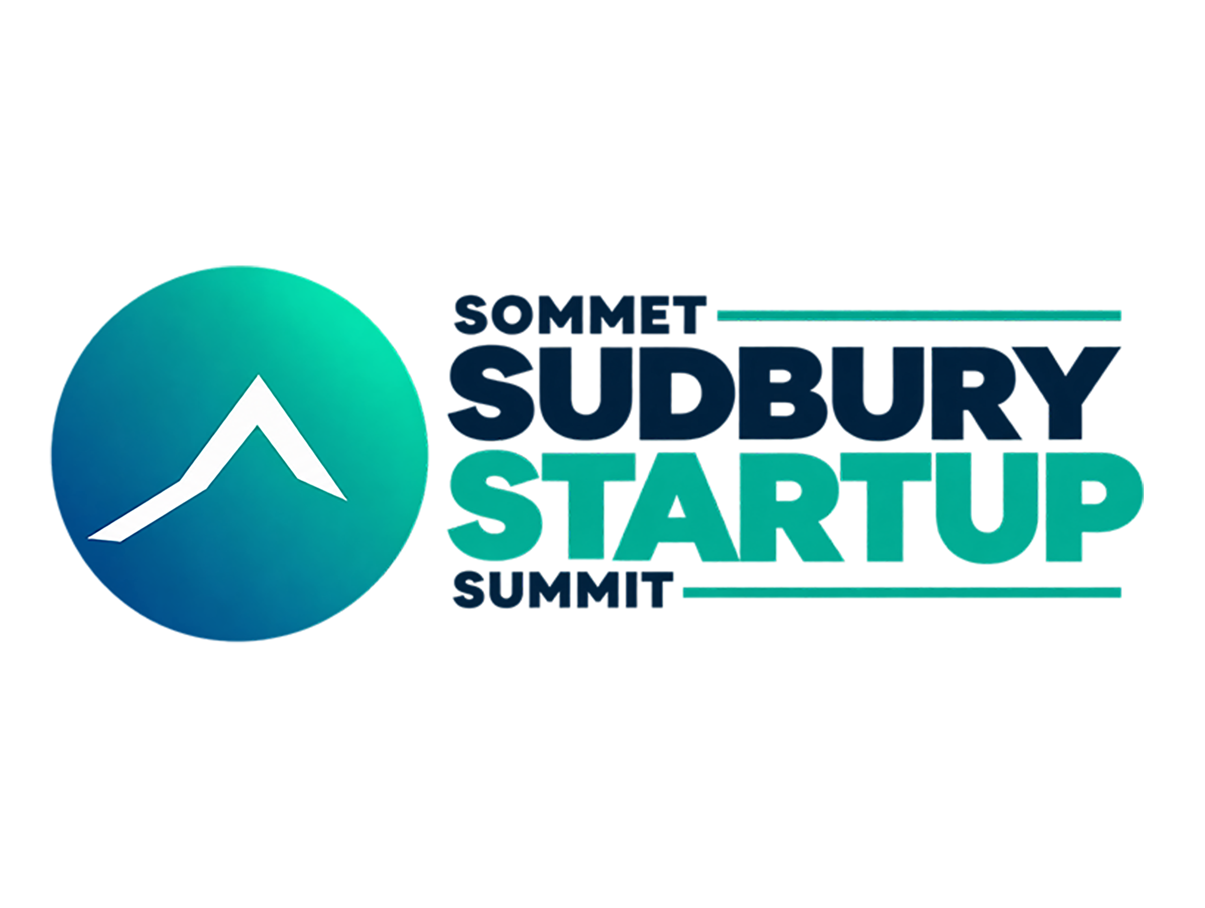 Bilingual Sudbury Startup Summit logo.