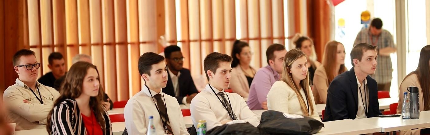 Students attending a conference