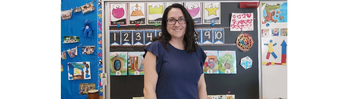 Jennifer LaBrosse in her JK/SK classroom this year, at Markstay, Ontario’s École publique Camille-Perron.