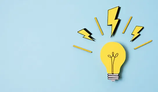 lightbulb clipart on a blue background