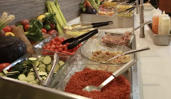 Salad bar in the Laurentian University Great Hall