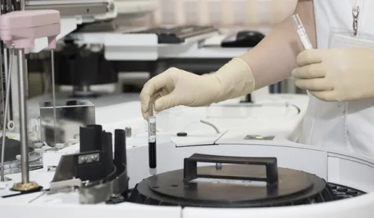 Person working in a lab.