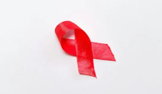 Aids ribbon on a white background