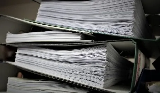Binders stacked on top of each other