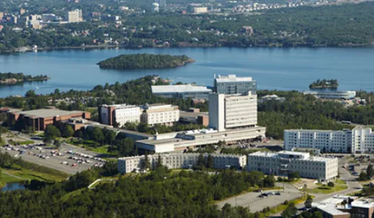 An aerial shot of the Laurentian campus