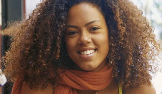 A student smiling