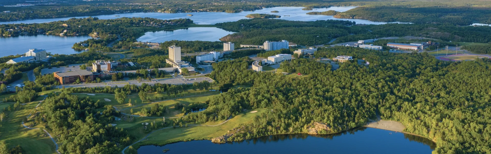 An aerial view of the Laurentian University campus.