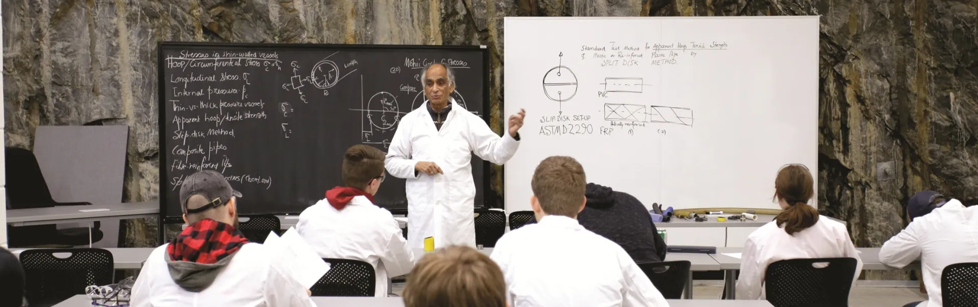 Students and a professor in a class