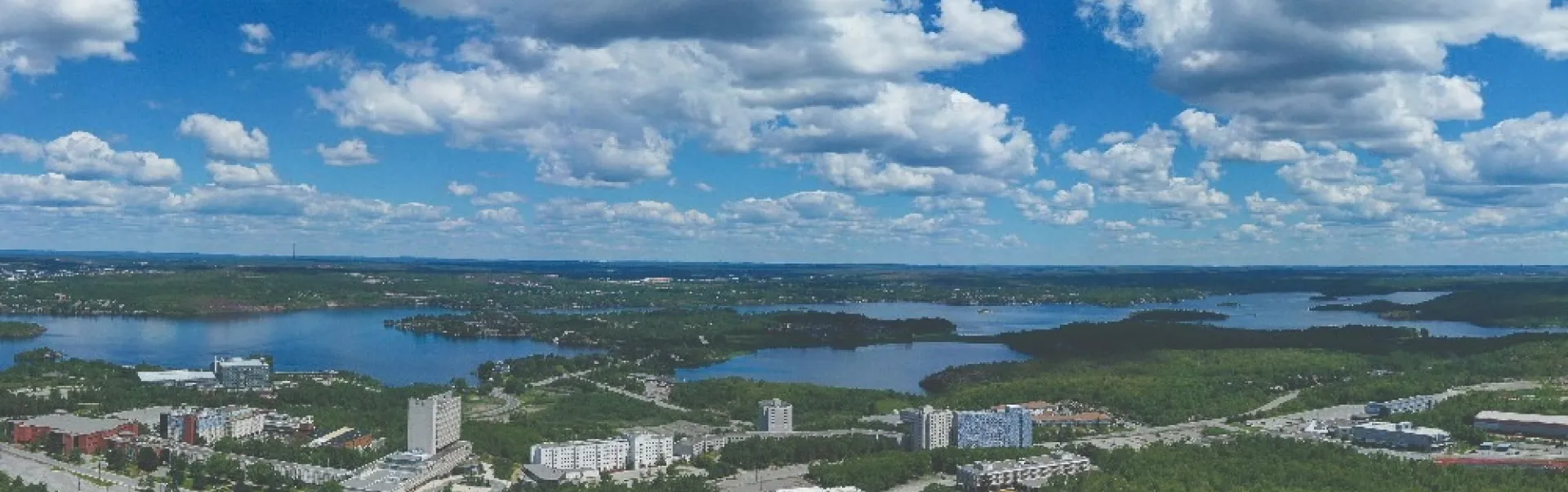 an aerial view of Laurentian campus