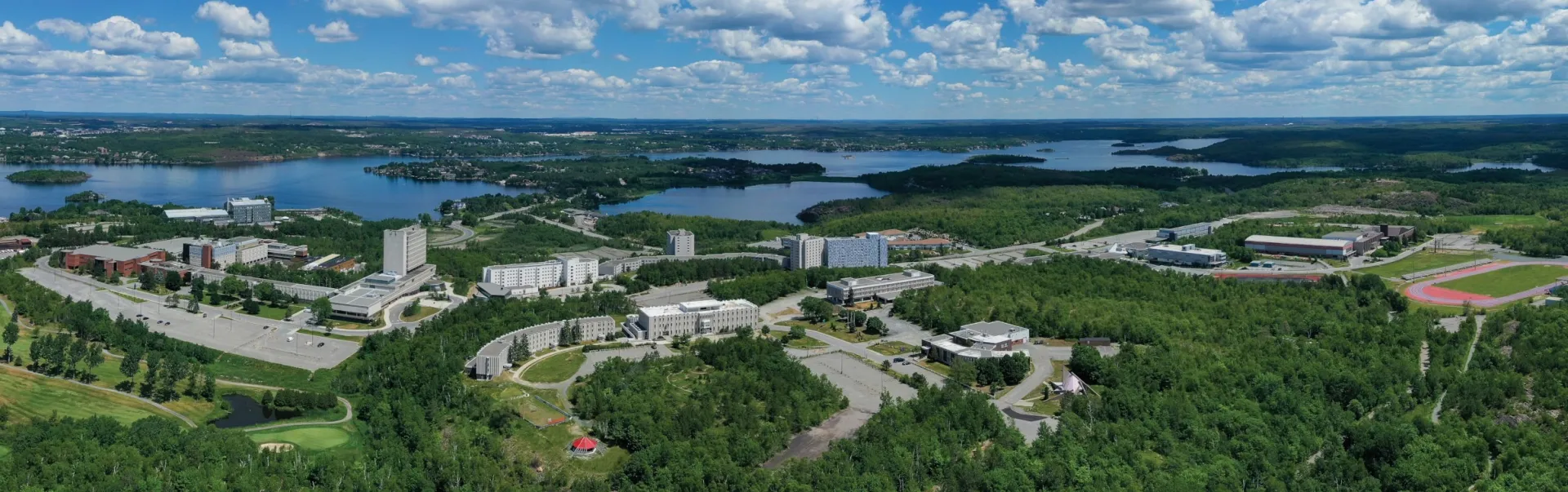 An aerial view of the Laurentian University campus