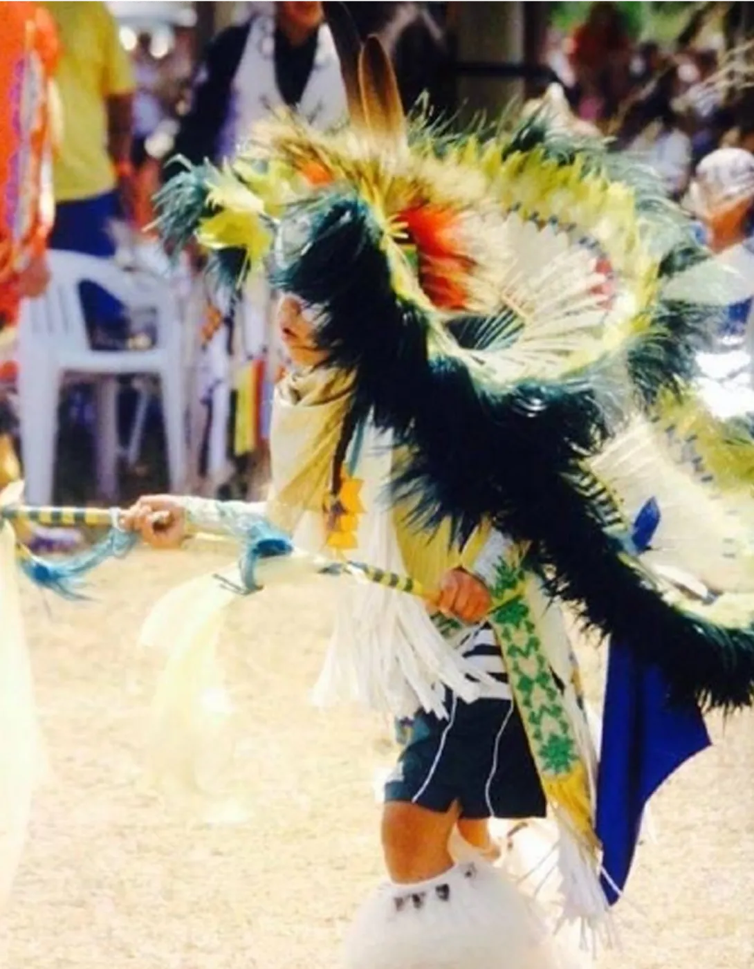 Paskwa Lightning performing at a Pow Wow.